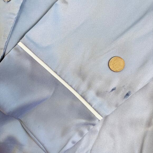 True Religion Pajama Set Blue Satin Rhinestone Bling New with Imperfections | M - Picture 4 of 7